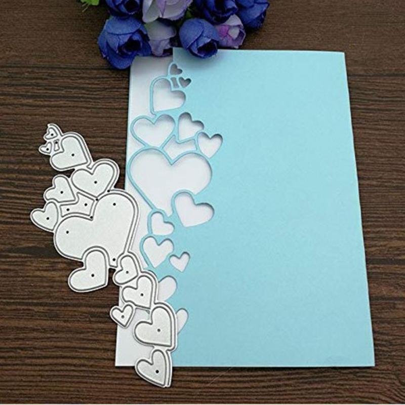 2 Pieces Heart Lace Border Die Cuts Heart Lace Metal Cutting Dies Stencil Embossing Dies for DIY Card Photo Decorations