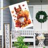 Welcome Harvest Festival Double-Sided Garden Flag , Squirrels & Pumpkins Design, Durable Polyester, Perfect for Outdoor and Lawn Decor