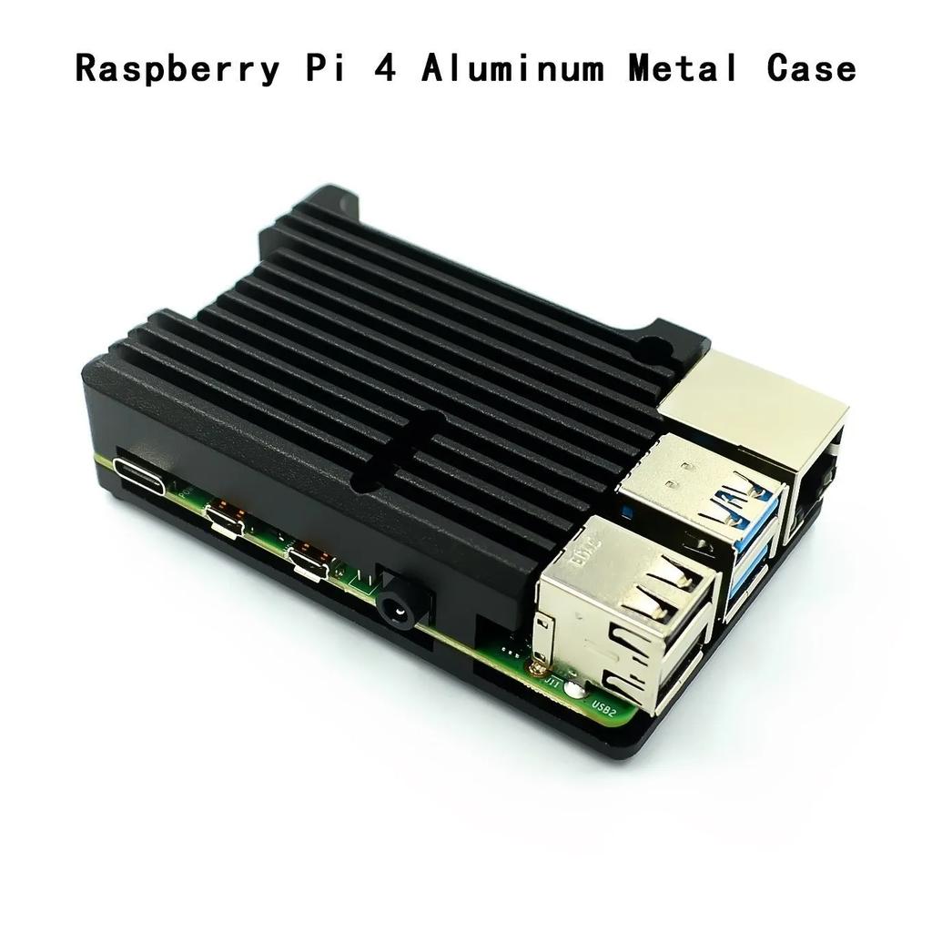 Raspberry Pi 4/3 Aluminum Case with Dual Cooling Fan Metal Shell Black Enclosure for RPI Raspberry Pi 4B/3B/3B+