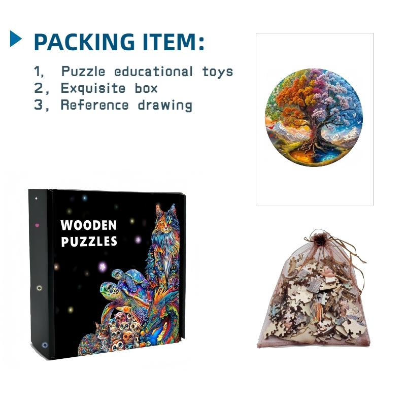 Wooden Animal Puzzles Jigsaw for Adults Kids Mysterious Medal Puzzle Child Toys Gifts Games 3D Wooden Puzzles Jigsaw