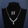European American Fashion Rhinestone Earrings & Necklace Bridal Set