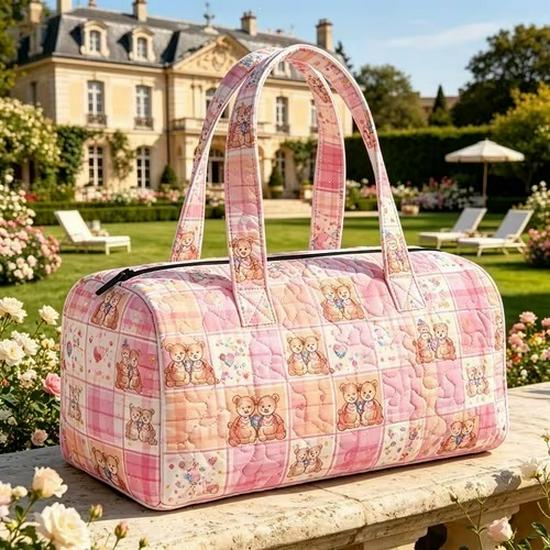3D-Printed Quilted Cotton Women's Travel Yoga Handbag
