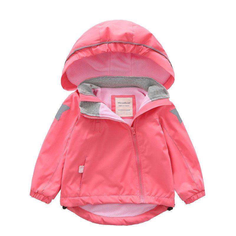 Boys and Girls Thick Windproof Hooded Oblique Zipper Shell Jacket