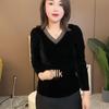 Autumn 2025 Velvet Slimming Blouse – Fashionable, Versatile, and Elegant Top