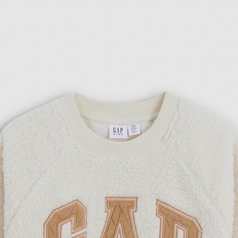 Gap Boys' Fleece Embroidered Crewneck Sweatshirt
