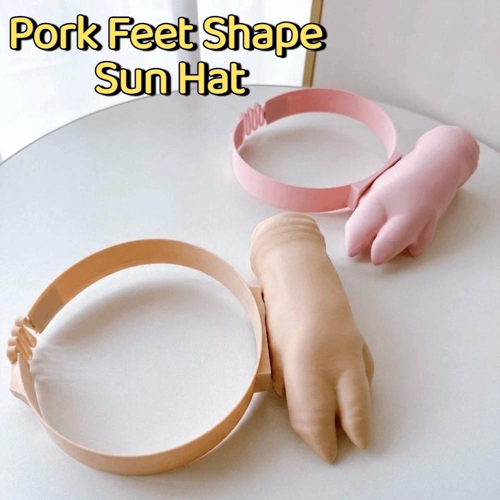 3D Printing Pork Feet Shape Sun Hat Adjustable Funny Sunshade Cap Pork Feet Headband Photo Prop