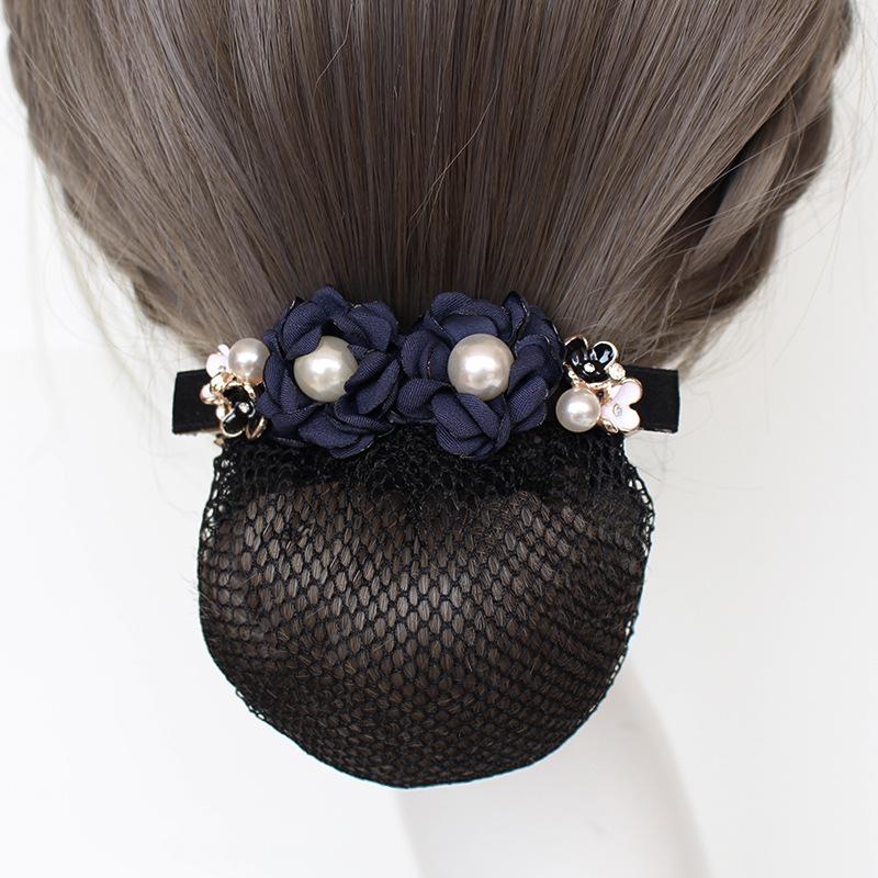 Nurse Head Flower Female Professional Hairnet Bank Disk Hair Net Pocket Flight Attendant Work Net Cover Headgear Hair Accessories