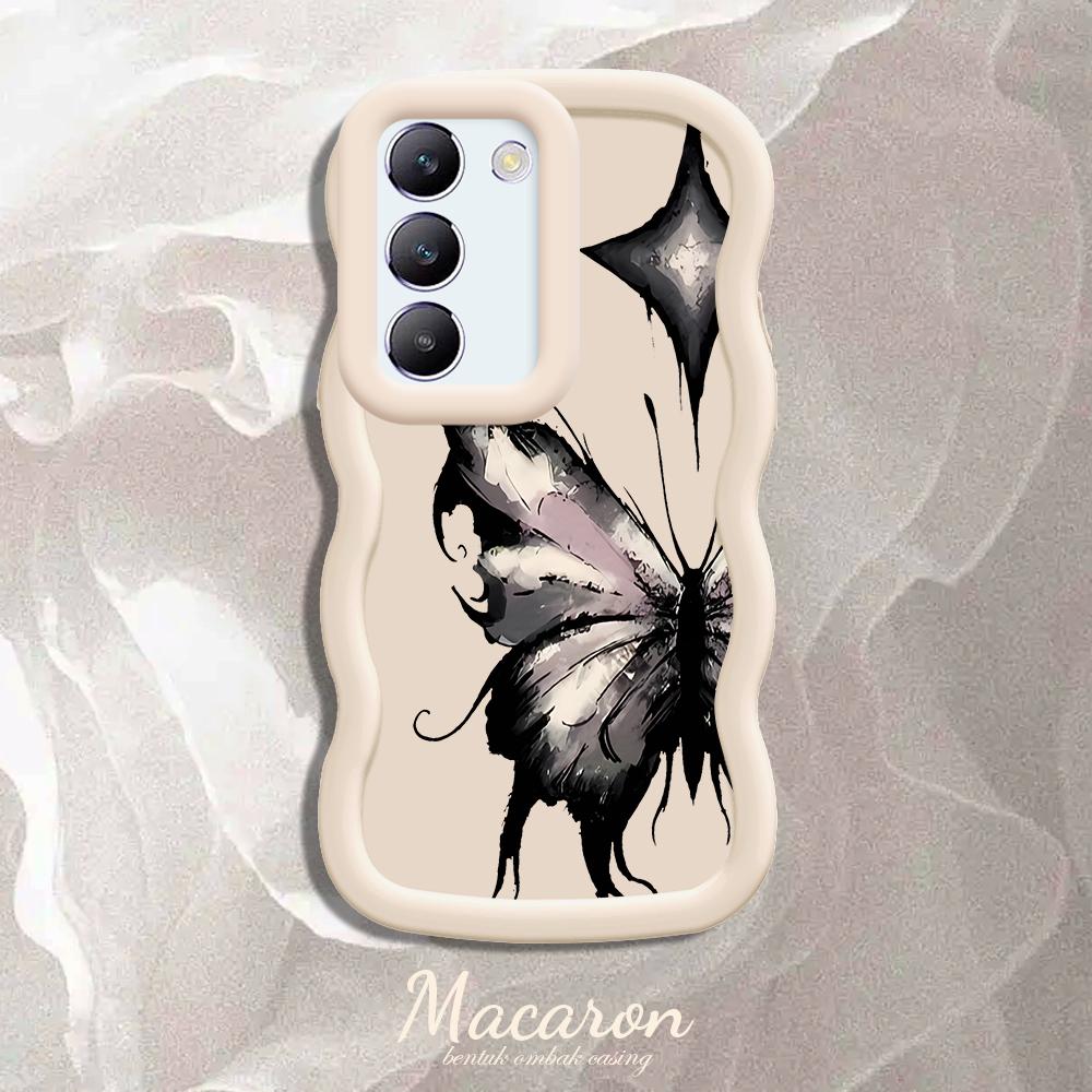 

Окрашенный узор Big Wave Edge Мягкий силиконовый материал Macaron чехол для телефона противоударный защитный резиновый чехол для OnePlus Vivo Motorola Moto Motorola Moto G32 белый