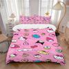3pcs Hello Kitty and Friends Quilt Cover Set - Soft & Comfortable Polyester Fabric, All-Season Breathable Comforter Set For 1 Quilt Cover & 2 Pil
