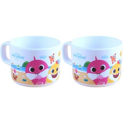 Izoum Infant Pinkfong Baby Shark Melamine Handle Cup, 2 Pcs., Popular Korean Parenting Items