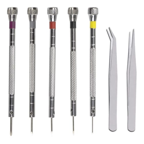 Precision Screwdriver Set for Watchmakers, 7-Piece Set for Glasses, Watches, Model Making, PCs, Smartphones, Watch Repair, and Eyeglass Repair