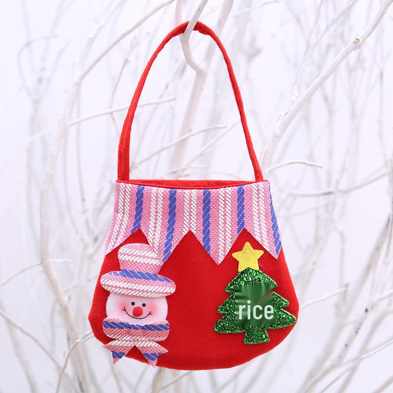 

Red Velvet Christmas Candy Bag with Snowflake Applique & Tree Ornament Design