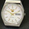 JAPAN 6309A VINTAGE SEIKO 5 AUTOMATIC MENS WHITE COLOR DIAL WATCH A701379-5