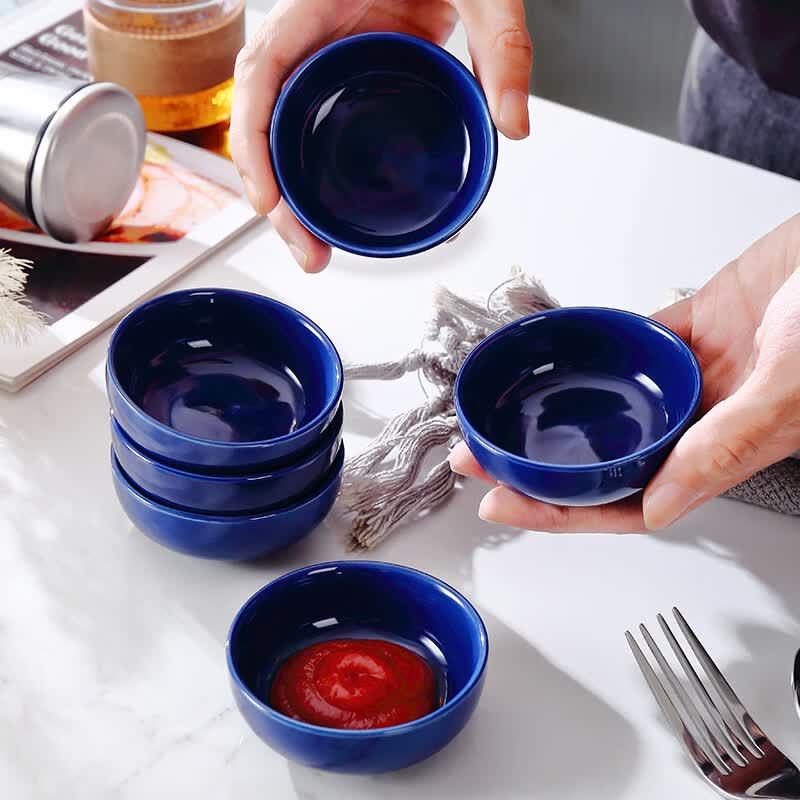 Ceramic Round Dipping Sauce Dishes - 6 Pack