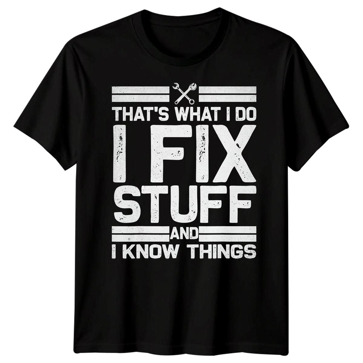 Mens Fix Stuff Funny Fathers Day T-Shirt Tee Best Dad Ever Papa Life Daddy #FD S разноцветный