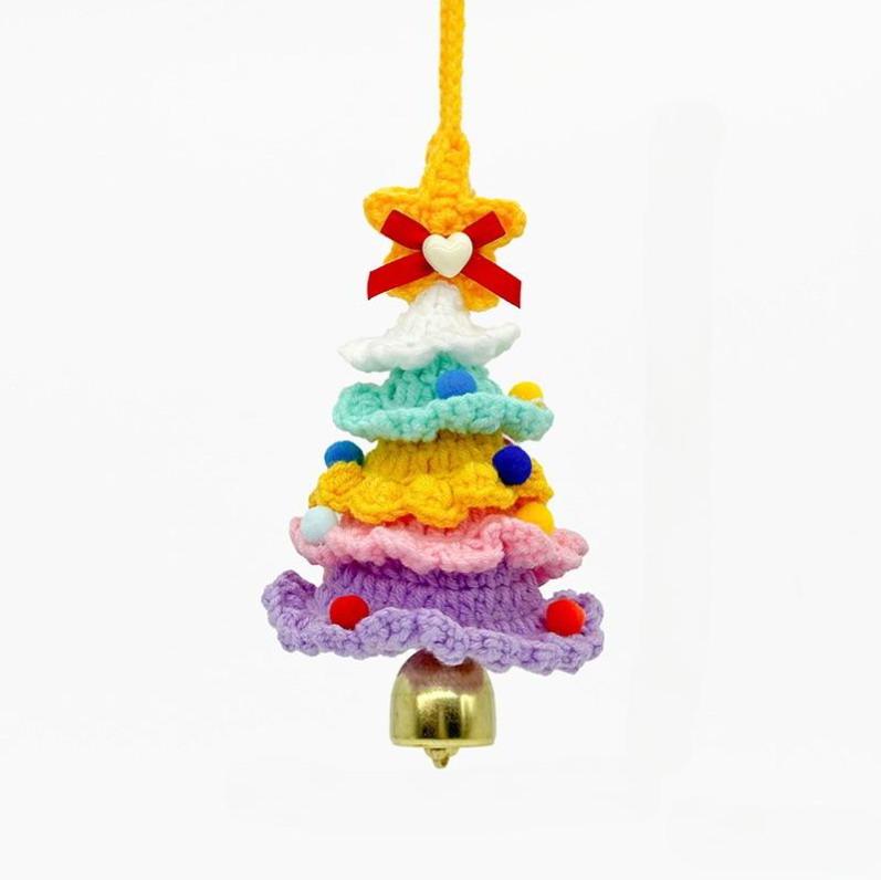 New Christmas Ornaments Christmas Tree With Bells Hand-knitted Christmas Tree Ornaments For Christmas Party Decoration Gifts