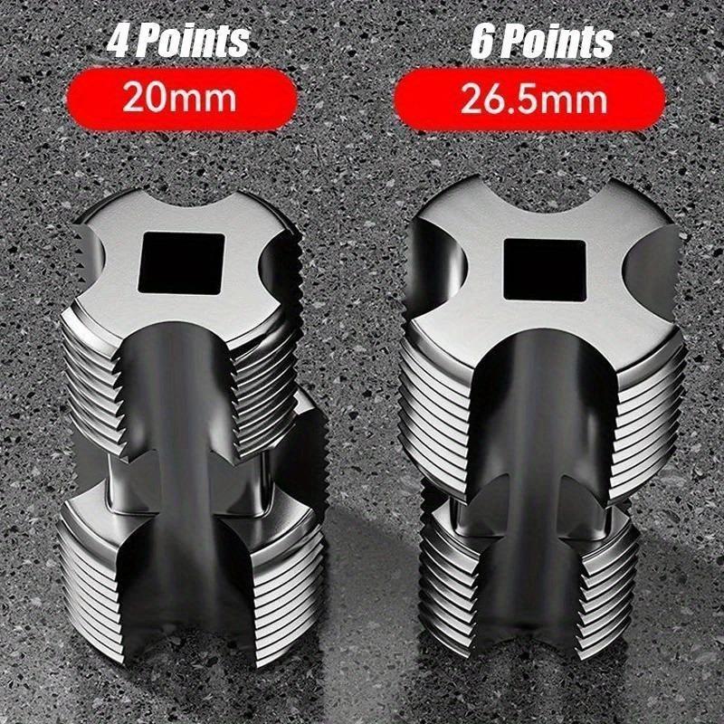 2Pcs Universal Water Pipe Hole Opener 4/6 Point & 1 Inch Hex Shank Drill Bit for Pipe Tapping