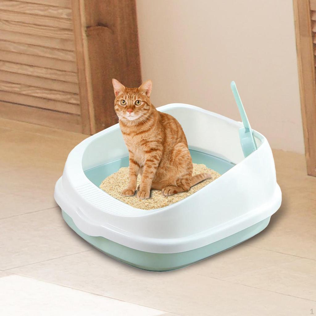 Cat Toilet Removable Large Semi-enclosed Litter Tray with for Cats