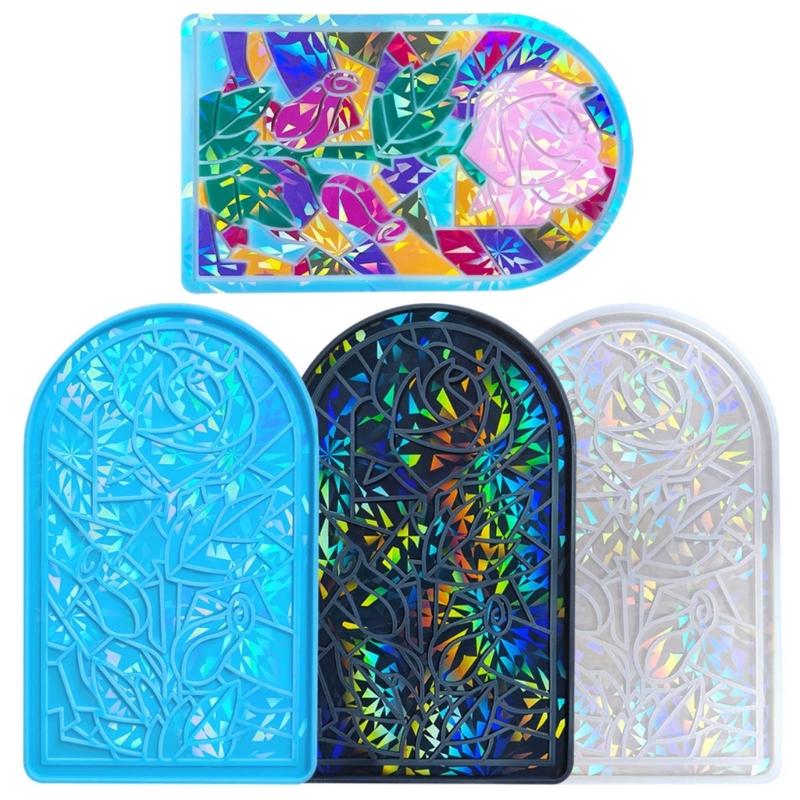 Holographische Rose Dekorative Malform Wanddekorationen Silikonform Vintage Dekorative Wandkunst Harzform