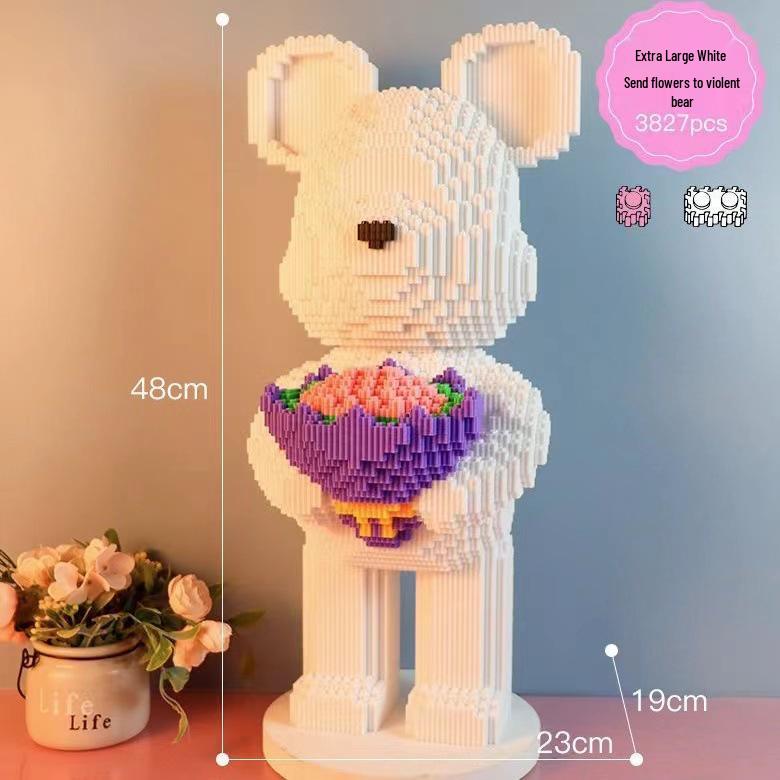 Girls' Compatible Lego: Violent Bear Building Block Series - Educational Micro-Block Interlocking Toys & Gifts