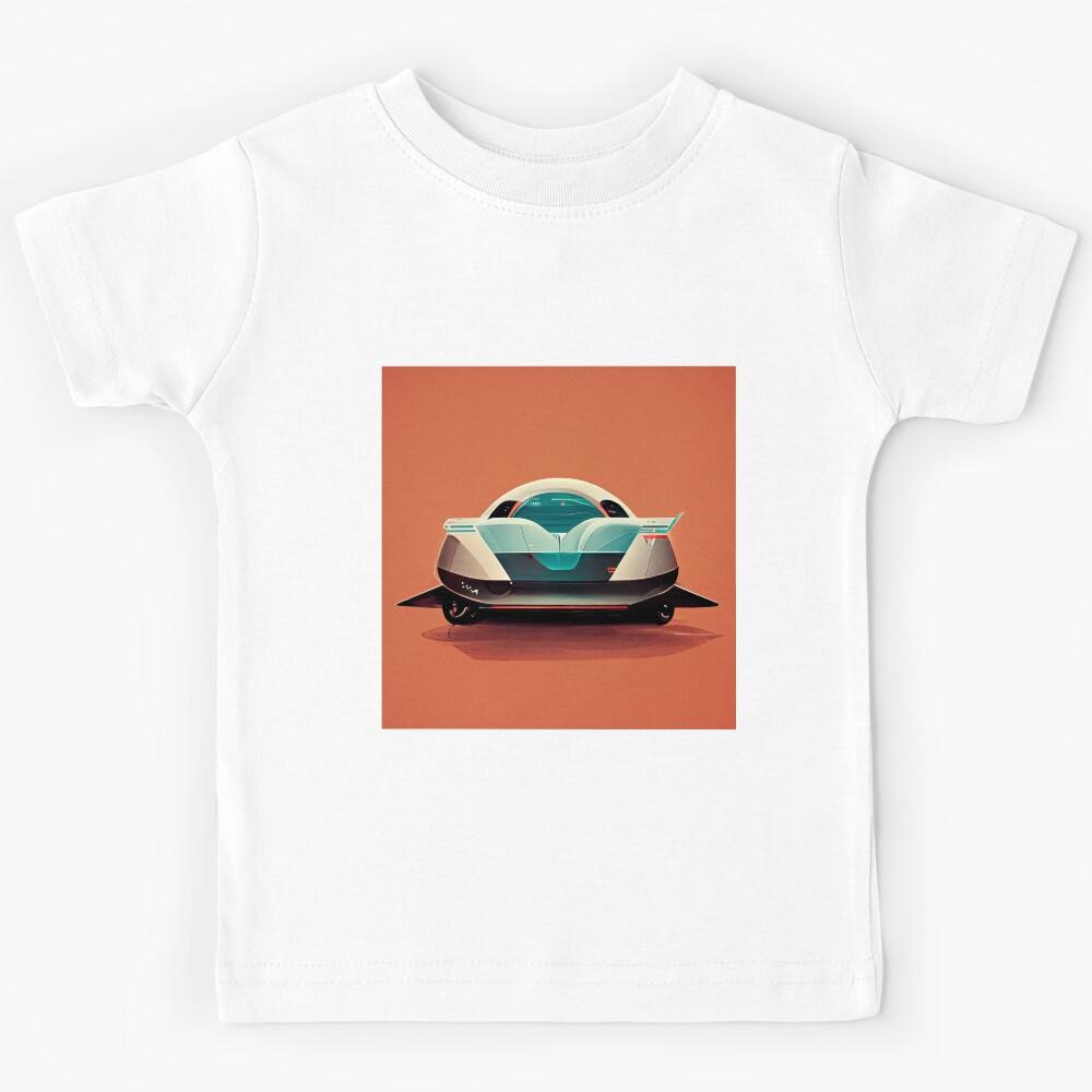 Car Formel One Futuristic Vintage Illustration Colorful Fast Kids T-Shirt 150