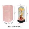 1Pcs Led Light Foil Flower In Acrylic Cover Rose Artificial Flower Acrylic Cover Decor Wedding Valentine'S Day Mother'S Gift