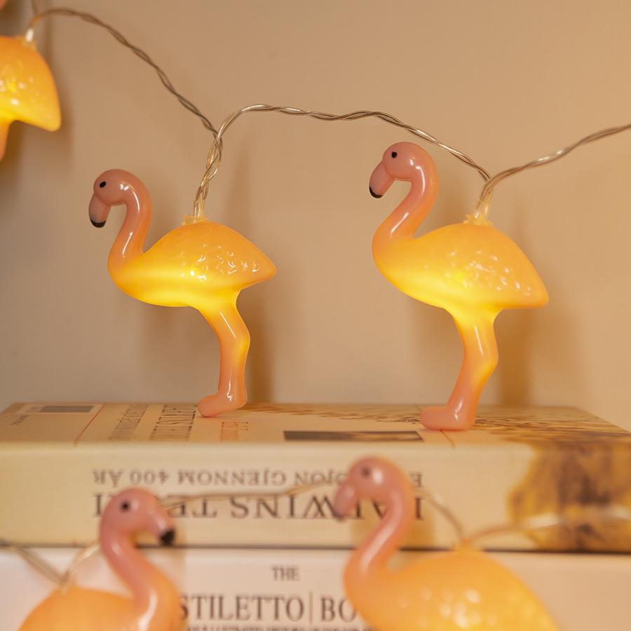 Flamingo Girl Heart Decoration Room Decoration Props LED Small Colorful Lights Flashing Light String Atmosphere Lights