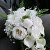 New Waterfall Wedding Bridal Bouquets for Wedding Calla Lilies Faux Rose Bride Wedding Bouquet Romantic Wedding Party Decoration
