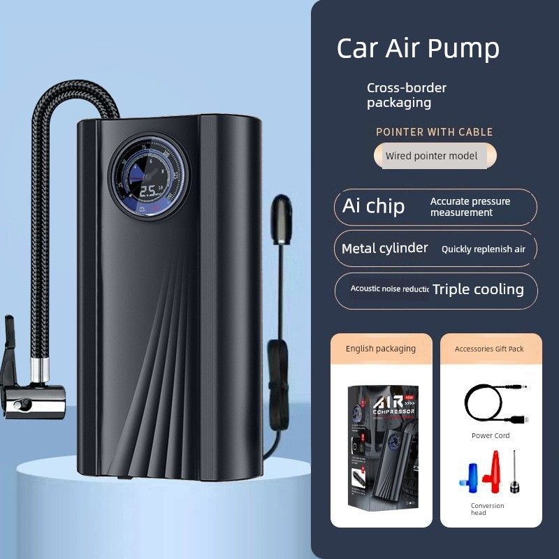 Car Air Pump, Car Electric Wireless Air Pump, Convenient Tire Inflator, Universal and Multi-Functional