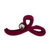 2024 High-End Red Velvet Beaded Shark Hair Clip for Women - Large Size