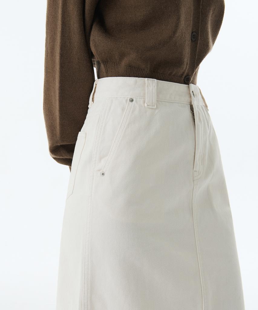 MUSINSA STANDARD WOMAN Women'S Denim Knee-Length Skirt [Cream]