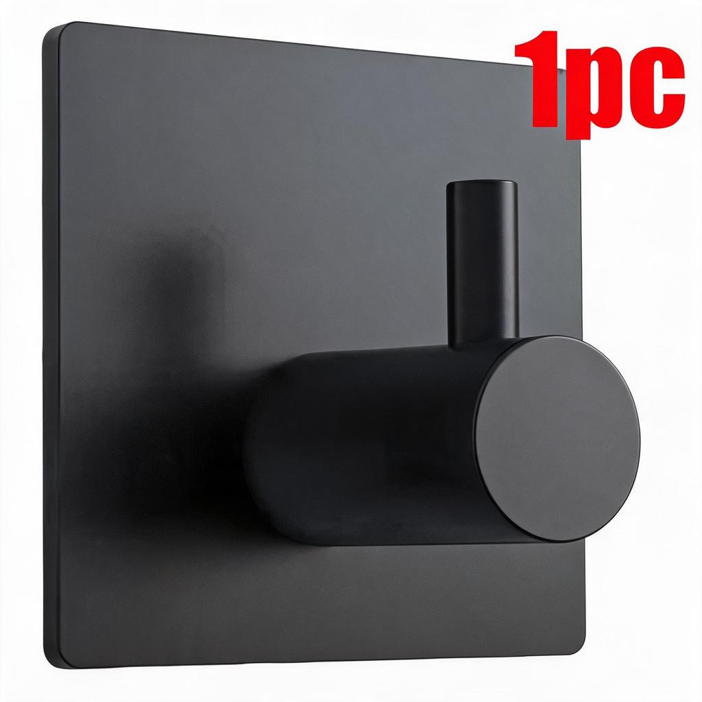 1/1pc Bathroom Stainless Steel Robe Hook Multi-Purpose Adhesive Wall Towel Hook Home Kitchen Hardware Sundries Storage Hooks