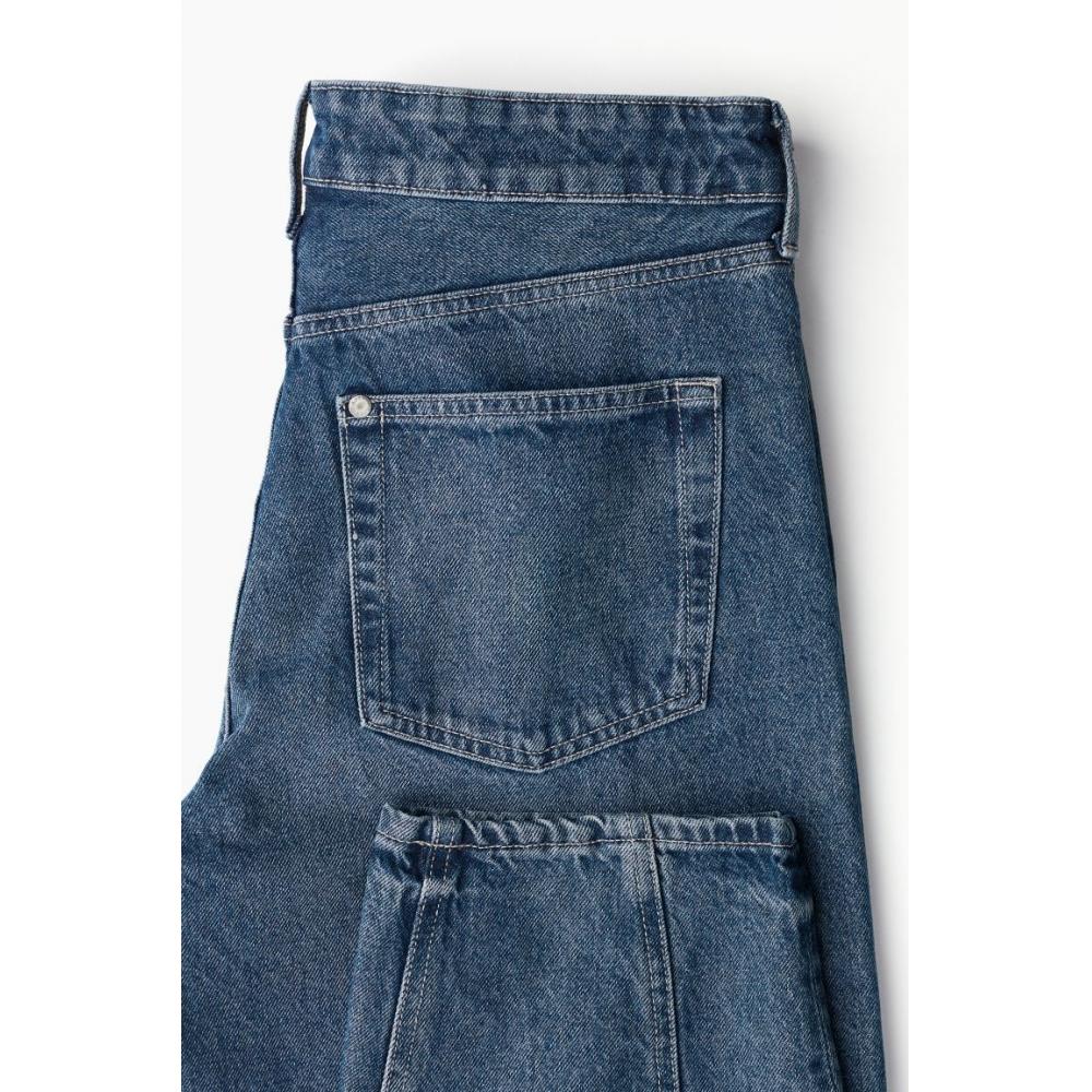 H M Regular Waist Super Barrel Jeans Blue