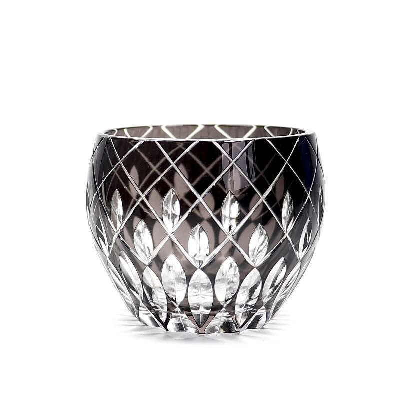 

Japanese Style Edo Kiriko Colored Crystal Sake Glass Hand Carving Kaleidoscope Small Wine Cups Vodka Spirit Liquor Short Glasses 60ml чёрный