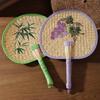 Chinese Style Cattail Fan Portable Hand Cranked Fan Gift Summer Cooling Fan School/Office