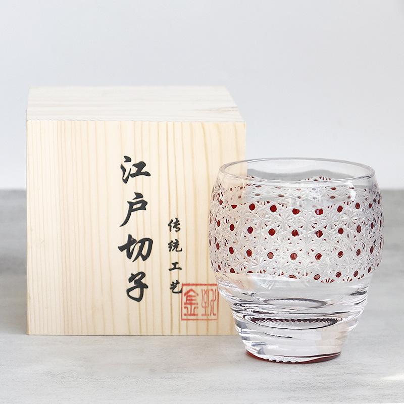 Стеклянный стакан для виски, сока, пива Jinzhi Edo, ручная резка, японский стиль, модель Pacho, с подарочной коробкой