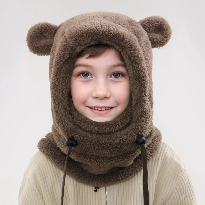 Children's Hats Velvet Ear-Protecting Scarves Boys Autumn Winter One-Piece Hats