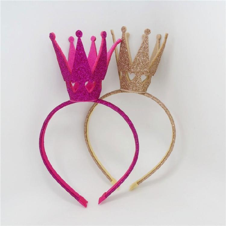 Elegant Gold Powder Crown Hairband Heart Hollowed Crowns Headband for Birthday Party Celebrations All Age Hairhoop