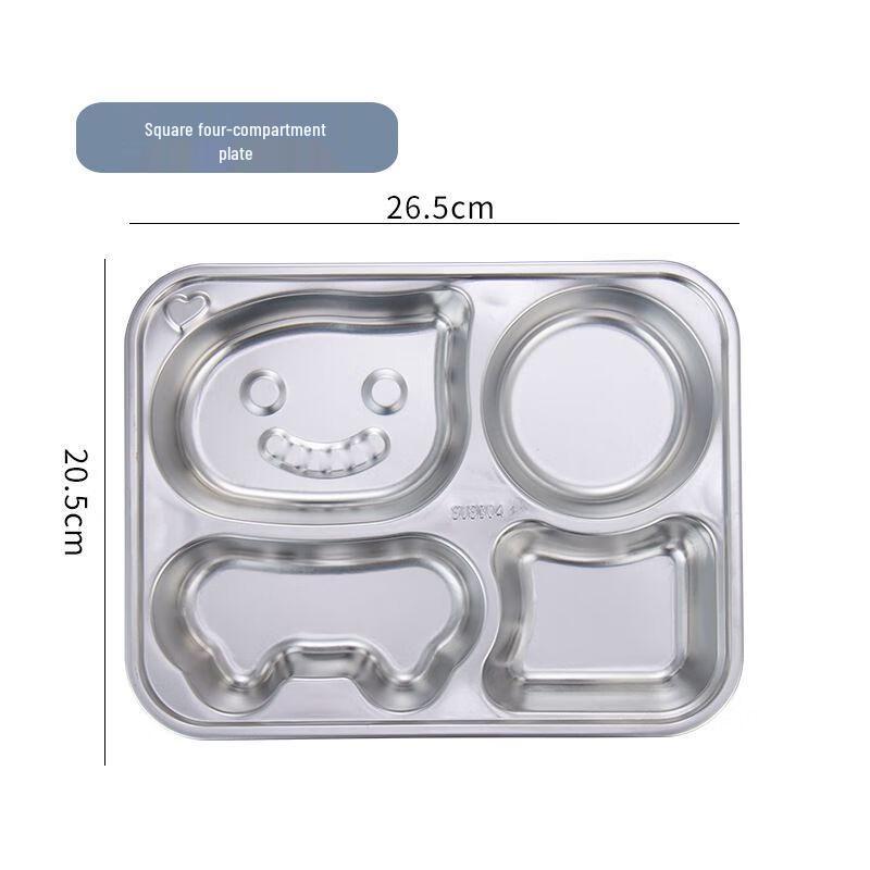 Xuankunpai Kids 304 Stainless Steel Divided Cartoon Meal Tray