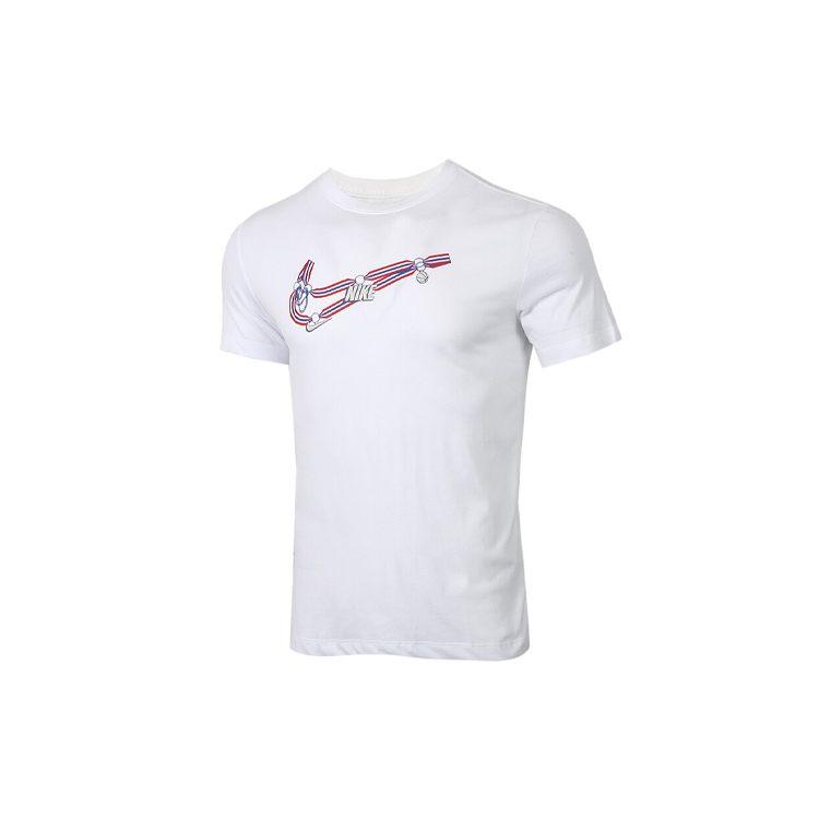 Nike T Shirts Men's White Crew Neck Moderate Straight Fit CV1066-100