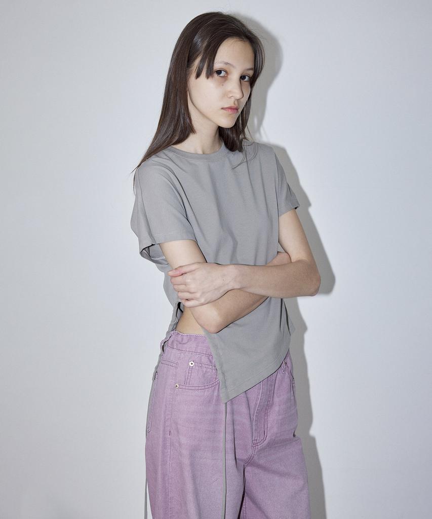EN OR Side Hole String T-Shirt - Beige