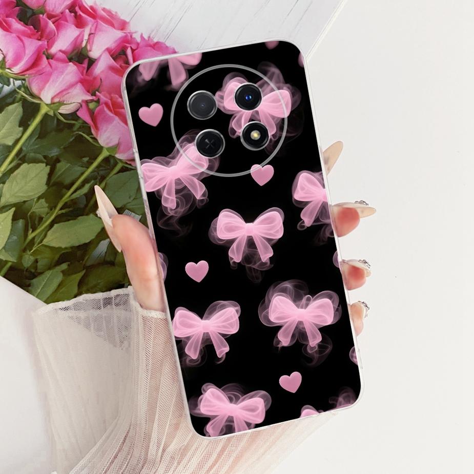 For Huawei Nova Y91 Case STG-LX1 STG-LX2 Stylish Bow Flowers Painted Cover Soft Silicone Case For Huawei Nova Y91 NovaY91 Fundas