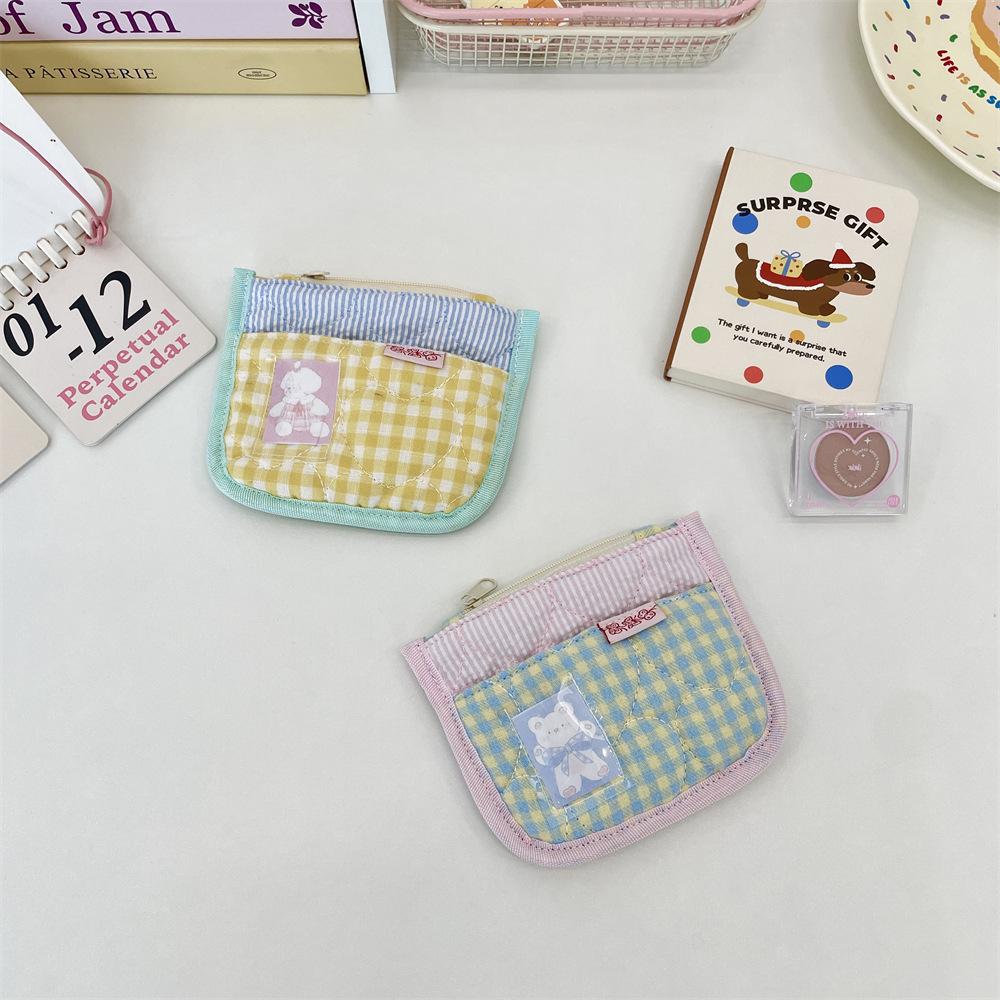Cute and sweet card bag, change storage bag, student bank card, ID bag, change, small item storage bag.