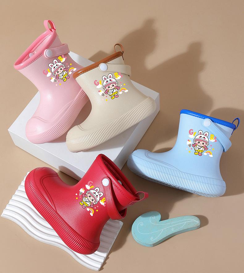 2026EVA Cute Cartoon Soft Sole Rain Boots for Kids - Waterproof & All-Season for Boys and Girls