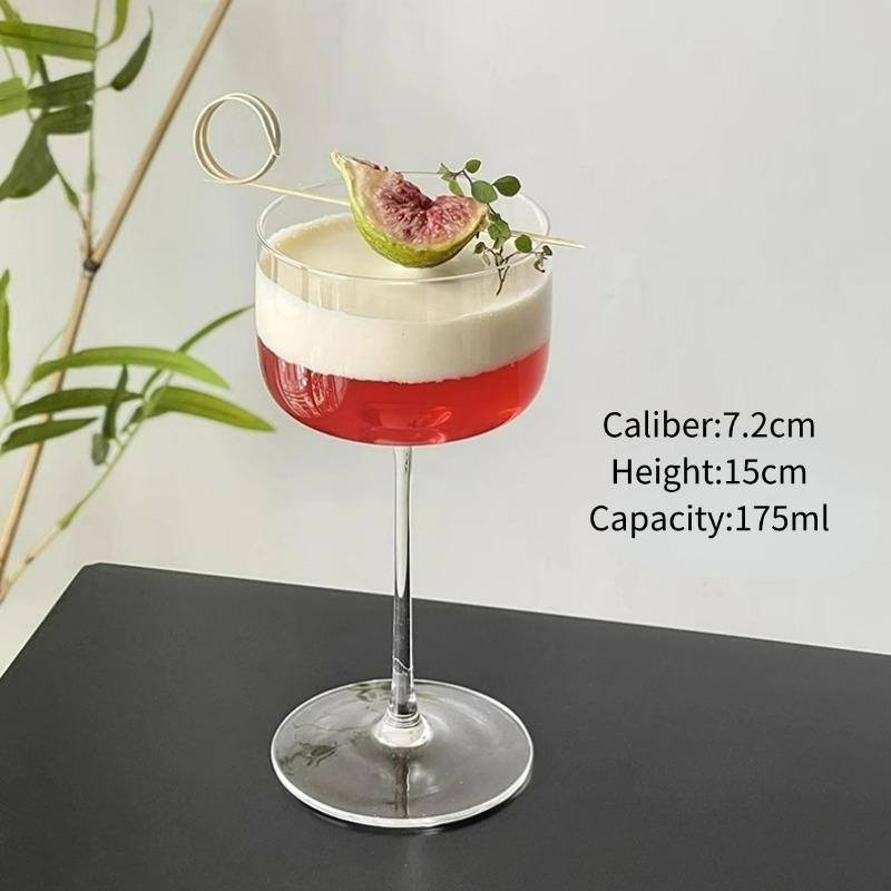 Japanese Style Thin Cocktail Glasses Cups Atmosphere High-foot Glass Square Champagne Cup Transparent Cocktail Glass Cups 175ml