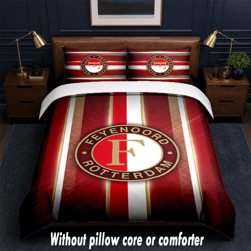Feyenoord Design Bett Bettwäsche Set 1 Bettbezug + 2 Kissenbezüge Weich Atmungsaktiv Haushalt Bettwäsche