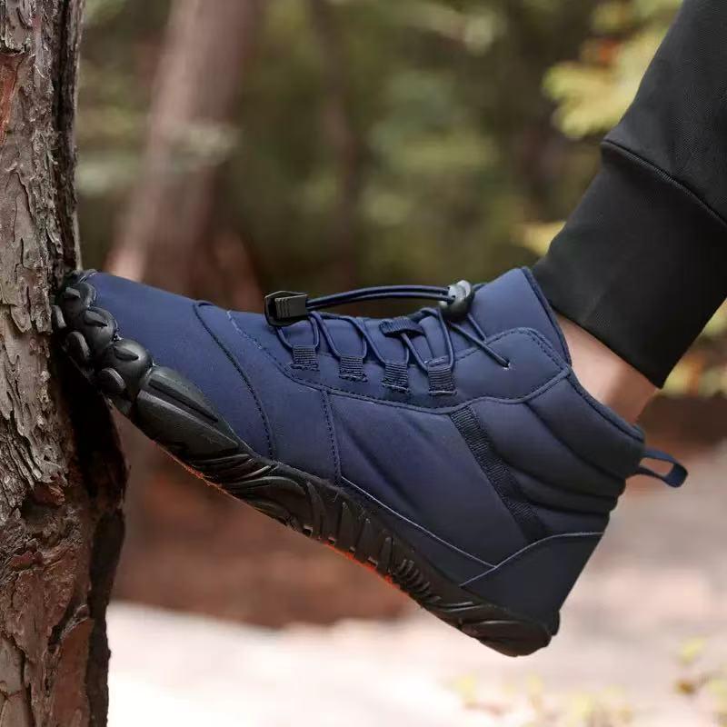 Comfortable Non-Slip Waterproof Winter Snow Boots with Velvet Lining - Wear-Resistant, Warm, Casual Cotton Five-Finger Design for the Outdoors