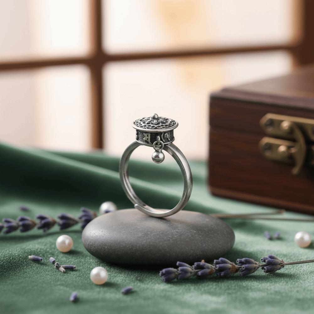 Rotatable Vintage Ring Open Fortune Wealth Ring Finger Rings Spinner Ring Gift