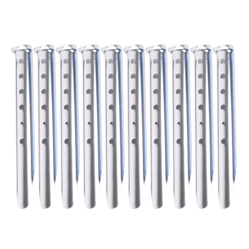 

10 штук Піщаних кілків Міцність Намети Цвяхи Багатоцільові Анкери для наметів Важкий тип Кілок для безпечного зовнішнього укриття срібний