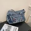 Shoulder Bag Denim Crossbody Bag Women Commuter Handbag